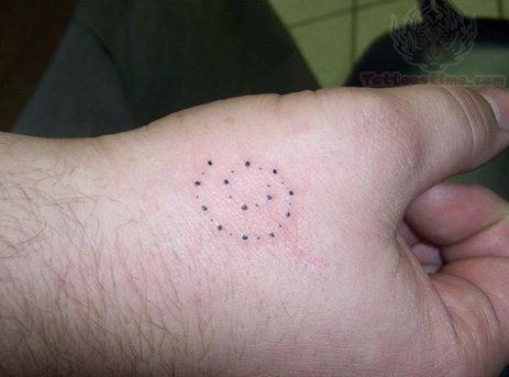 Photo:  geometric tattoo 005 spiral of dots